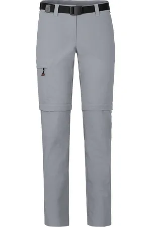 Bergson Outdoorhose BENNETT Zipp-Off (slim) Damen Wanderhose, vielseitig, pflegeleicht, Kurzgrößen, hellgrau - Verkäufer: