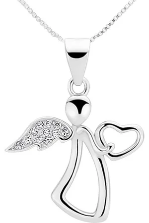 schmuck23 Kettenanhänger Anhänger mit Halskette Engel Schutzengel Herz 925 Silber (Anhänger mit Halskette), Zirkonia Silberanhänger Symbol Kette - Verkäufer: