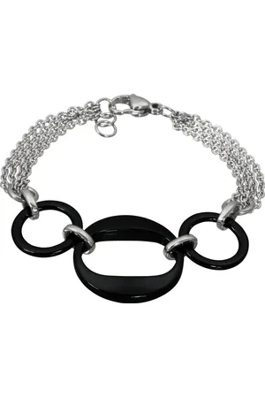 Amello Edelstahlarmband 3 Ringe Armband silber schwarz (Armband), Armbänder für Damen Edelstahl (Stainless Steel) - Verkäufer: Fit4Style Silberschmuck - IMPPAC
