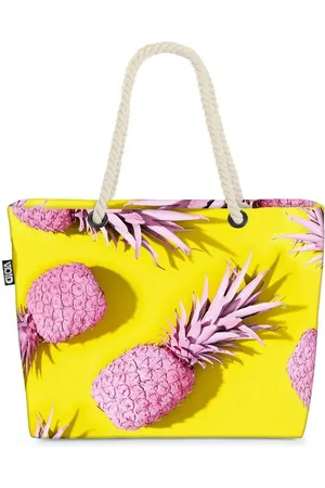 Void Strandtasche (1-tlg), Pinke Ananas Beach Bag Ananas Obst Sommer Gelb Rosa Essen kochen Küch - Verkäufer: style3