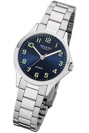 Regent Quarzuhr Metall Damen Uhr 2252407 Analog, (Analoguhr), Damenuhr Metallarmband silber, rundes Gehäuse, klein (ca. 29mm) - Verkäufer: Fit4Style Silberschmuck - IMPPAC