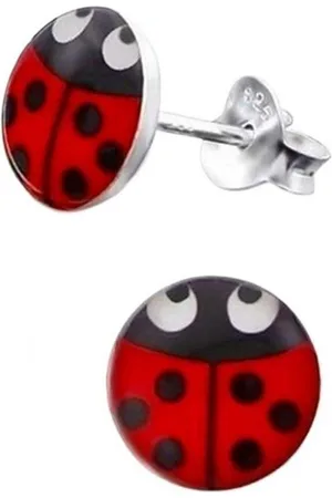 Goldene Hufeisen Paar Ohrstecker Mädchen Ohrstecker Marienkäfer Kinder Ohrringe aus 925 Sterling Silber (1 Paar, inkl. Etui), Silberschmuck für Mädchen - Verkäufer: