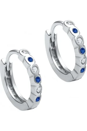 Goldene Hufeisen Klappcreolen 12mm Klappcreolen aus 925 Sterling Silber Ohrringe mit Zirkonia Stein (1 Paar, inkl. Etui), Rhodiniert - Verkäufer:
