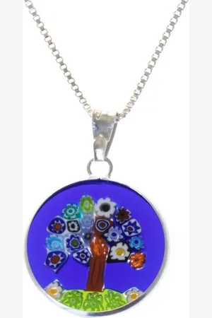Bella Carina Kette mit Anhänger Anhänger Millefiori Murano Glas Baum des Lebens mit Kette, echtes Millefiori Murano Glas - Verkäufer: