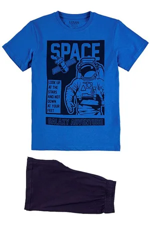 Losan Shorty Jungen Shorty Schlafanzug kurz Space dunkelblau (3 tlg) - Verkäufer: nettibeck