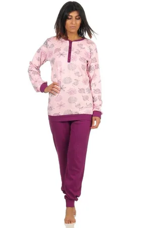 Normann Pyjama Damen Interlock Pyjama lang mit Bündchen - auch in Übergrößen - Verkäufer: Fairway