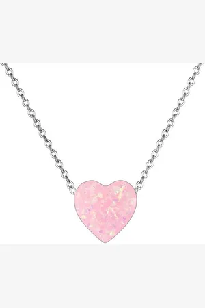 Karisma Kette mit Anhänger Damen Edelstahl Collier Anhänger Kette - Halskette Herz Liebe, - YLK107 - Pink Opal - Verkäufer: Schmuck