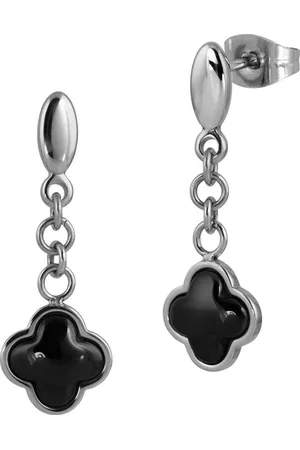 Amello Paar Ohrhänger Ohrringe Edelstahl Keramik (Ohrhänger), Damen Ohrhänger Kleeblatt Edelstahl (Stainless Steel), in silberfarben - Verkäufer: Fit4Style Silberschmuck - IMPPAC