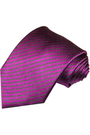 Paul Malone Krawatte Moderne Herren Seidenkrawatte gestreift 100% Seide Breit (8cm), fuchsia 995 - Verkäufer: Jung GmbH