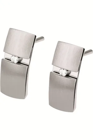ERNSTES Ohrring-Set Ohrstecker E488 Edelstahl matt/poliert mit Brillanten - Verkäufer: Juwelier SCHWAHN