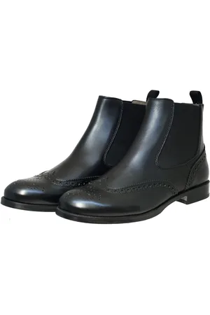 GALLUCCI 5078 Stiefeletten Chelsea Boots Leder Budapester Schwarz Schnürstiefelette - Verkäufer: Alex und Elis Kinderschuhe