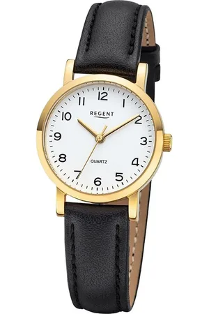 Regent Quarzuhr Damen-Armbanduhr Analog, (Analoguhr), Damen Armbanduhr rund, klein (ca. 28mm), Lederarmband - Verkäufer: Fit4Style Silberschmuck - IMPPAC
