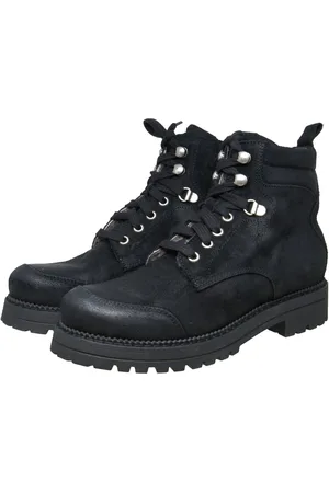 Momino 4132 Boots Stiefel Stiefeletten Leder Lammfell schwarz Schnürstiefelette - Verkäufer: Alex und Elis Kinderschuhe