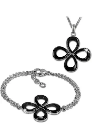 Amello Schmuckset Edelstahlschmuckset Keramik Blume (2-tlg., Schmucksets), Damen Schmucksets, Edelstahl (Stainless Steel), Farbe: , s - Verkäufer: Fit4Style Silberschmuck - IMPPAC