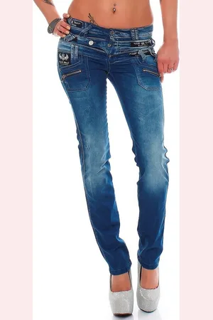 Cipo & Baxx Regular-fit-Jeans Low Waist Hose BA-CBW0282 W31/L34 (1-tlg) mit 3x Bund-Optik Straight Leg - Verkäufer: bans24