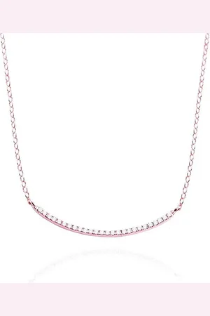 Karisma Kette mit Anhänger Moderne Klassische Damen Silber 925 kollier Kette Zirkonia, Weiss mit Verlängerung 5cm HS-ERG104 - Silber Roségold - Verkäufer: Schmuck