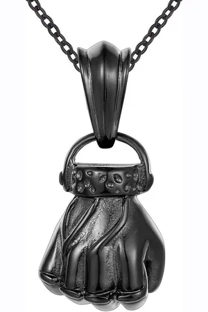 Karisma Kette mit Anhänger Männer Edelstahl Collier Anhänger Halskette, - Faust Hand - CSP1005 - Black - Verkäufer: Schmuck