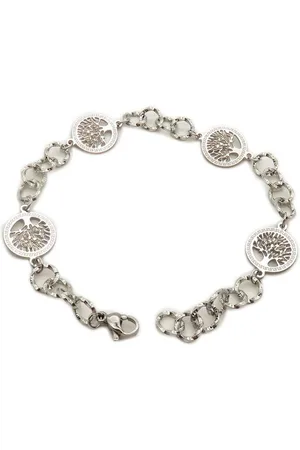 Bungsa Armband Bettelarmband Lebensbaum Silber aus Edelstahl Damen (1 Armband, 1-tlg), Bracelet Armschmuck - Verkäufer: