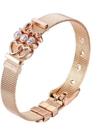Heideman Armband Milanaise rosegold (Armband, inkl. Geschenkverpackung), mit verschiedenen Charms "Love" und "Herzchen" - Verkäufer:
