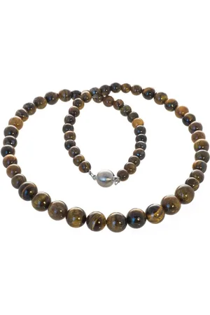 Bella Carina Perlenkette Kette mit Tigerauge Perlen 10 - 6 mm, mit Tigerauge Perlen - Verkäufer: