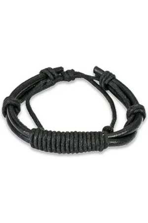 Bungsa Armband Armband Knotenverschluss aus Leder Unisex (1 Armband, 1-tlg), Bracelet Armschmuck - Verkäufer: