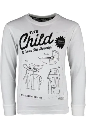 STAR WARS Langarmshirt Mandalorian Baby Yoda Kinder Shirt Gr. 110 bis 140, Grün oder , 100% Baumwolle - Verkäufer: WS-Trend