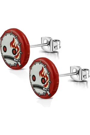 Bungsa Ohrring-Set Ohrstecker Comic 10mm Silber aus Edelstahl Unisex (1 Paar (2 Stück), 2-tlg), Ohrschmuck Ohrringe - Verkäufer: