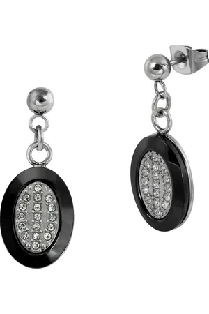 Amello Paar Ohrhänger Ohrringe Edelstahl Keramik (Ohrhänger), Damen Ohrhänger oval Edelstahl (Stainless Steel), in silberfarben, sch - Verkäufer: Fit4Style Silberschmuck - IMPPAC