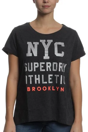 Superdry T-Shirt T-Shirt Women WORN WASH BF TEE Black Marl - Verkäufer: Fashioncode