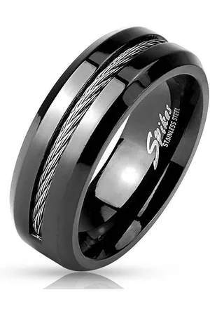 Bungsa Fingerring Ring mit Kabel Mittelring aus Edelstahl Herren (Ring, 1-tlg), Männer - Verkäufer: