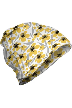 Abakuhaus Beanie Wandern im Freien Blumen Minimalistic Gelbe Blüten - Verkäufer: Color-D Textile GmbH