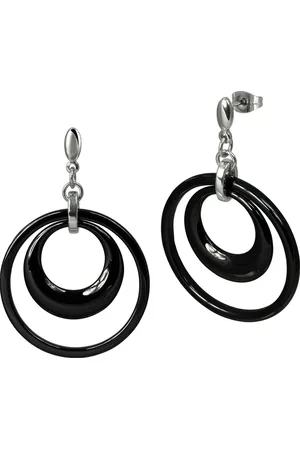 Amello Paar Ohrhänger Ohrringe Edelstahl Keramik (Ohrhänger), Damen Ohrhänger Doppel Edelstahl (Stainless Steel), in silberfarben, s - Verkäufer: Fit4Style Silberschmuck - IMPPAC