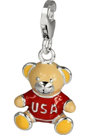 SilberDream Charm-Einhänger Charm 925 Echt Silber Anhänger, Teddybär Anhänger 925 Sterling Silber, silber, rot, orange - Verkäufer: Fit4Style Silberschmuck - IMPPAC