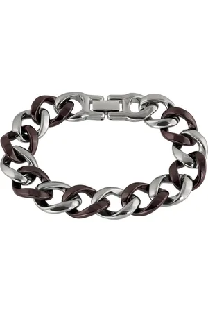 Amello Edelstahlarmband Panzer Armband silber rotbraun (Armband), Armbänder für Damen Edelstahl (Stainless Steel) - Verkäufer: Fit4Style Silberschmuck - IMPPAC