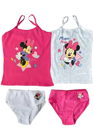Disney Slip Minnie Mouse Mädchen Unterwäsche Set Unterhemden + Slips 4 Teile Trägershirt + Schlüpfer Gr.98 104 110 116 128 - Verkäufer: coole-fun-t-shirts