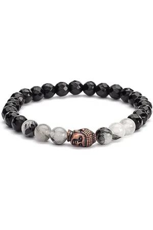 BODHI Perlenarmband Mala Armband mit schwarzem Achat, Modeschmuck M - Verkäufer: Bodynova GmbH