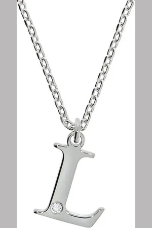 ELLEN K. Kette mit Anhänger Silber 925 mit 1x Diamant 0,008ct. Buchstabe L