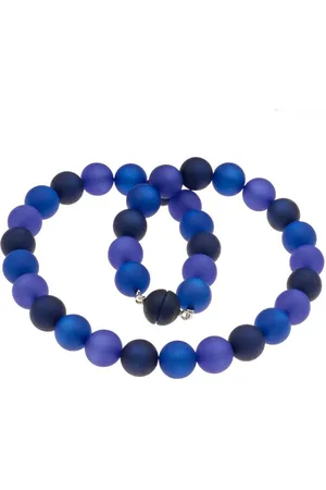 Bella Carina Perlenkette Kette mit Polaris Perlen 14 mm blau, schimmernd - Verkäufer: