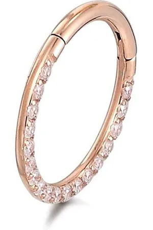 Karisma Piercing-Set Roségold Titan G23 Hinged Segmentring Charnier/Conch Septum, Clicker Ring Piercing Ohrring Zirkonia Stärke 1,2mm Größe 10mm - Verkäufer: Schmuck