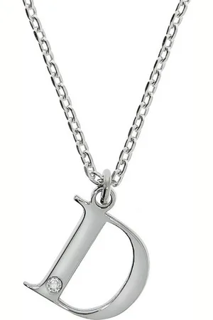 ELLEN K. Kette mit Anhänger Silber 925 mit 1x Diamant 0,008ct. Buchstabe D