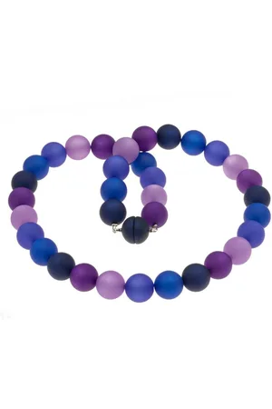 Bella Carina Perlenkette Kette mit Polaris Perlen 14 mm blau lila, Polaris Perlen - Verkäufer: