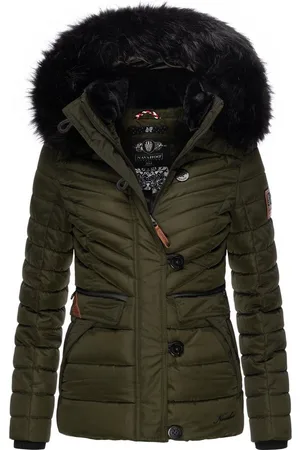 Navahoo Winterjacke Wisteriaa Warm gefütterte Steppjacke mit Kunstfell-Kapuze