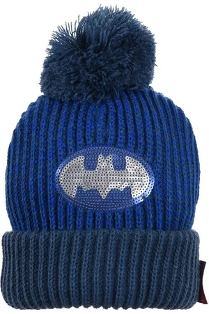 Batman Bommelmütze Spider-Man Strickmützte Winter-Mütze Bommel Logo aus Pailletten - Verkäufer: Yuhu Trading GmbH