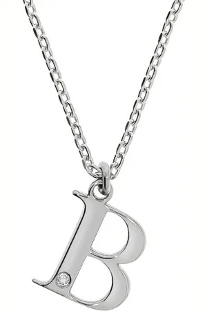 ELLEN K. Kette mit Anhänger Silber 925 mit 1x Diamant 0,008ct. Buchstabe B