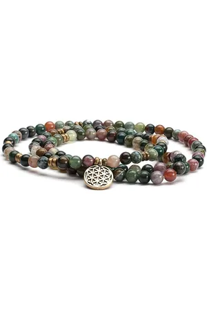 BODHI Perlenarmband Mala Armband mit mehrfarbigem Achat, Modeschmuck - Verkäufer: Bodynova GmbH