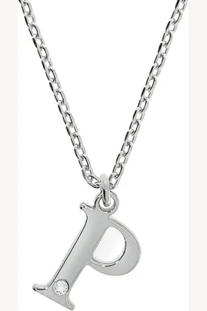 ELLEN K. Kette mit Anhänger Silber 925 mit 1x Diamant 0,008ct. Buchstabe P