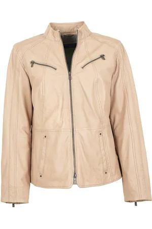 Jilani Lederjacke Brina-2 #JGR - Damen Lederjacke Oversize Lammnappa sand - Verkäufer: Lederjacken24