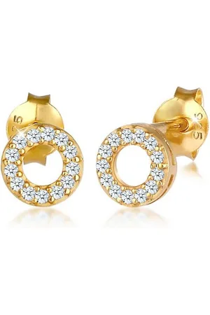 Elli DIAMONDS Paar Ohrstecker Stecker Kreis Rund Diamant (0.13 ct) 925 Silber, Kreis - Verkäufer: JULIE & GRACE GmbH