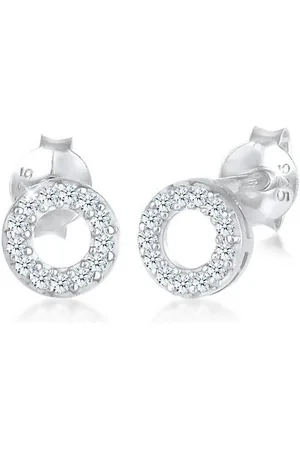 Elli DIAMONDS Paar Ohrstecker Stecker Kreis Rund Diamant (0.13 ct) 925 Silber, Kreis - Verkäufer: JULIE & GRACE GmbH