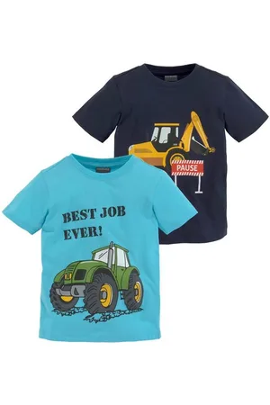 Kidsworld T-Shirt BEST JOB EVER! (Packung, 2er-Pack) kurzärmelig, bedruckt, Rundhalsausschnitt, aus Baumwolle